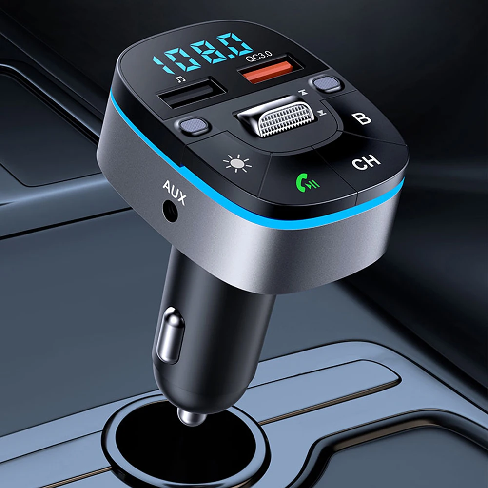 

Car MP3 Player T75 V5.0 FM Transmitter For Car Wireless Adapter Cigarette Lighter Radio QC3.0 Fast Charging Plug Hands-Free Kit