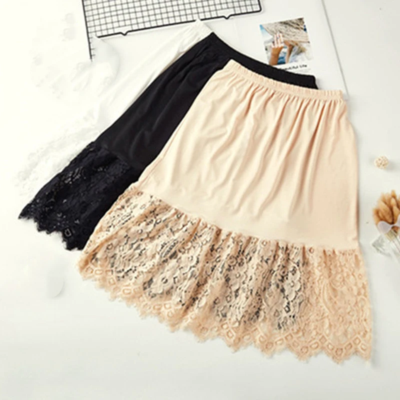 

Womens Lace Underskirt Petticoat Under Dress Long Skirt Safety Skirt Summer Slips Women's Casual Mini Skirts Skirt Underdress