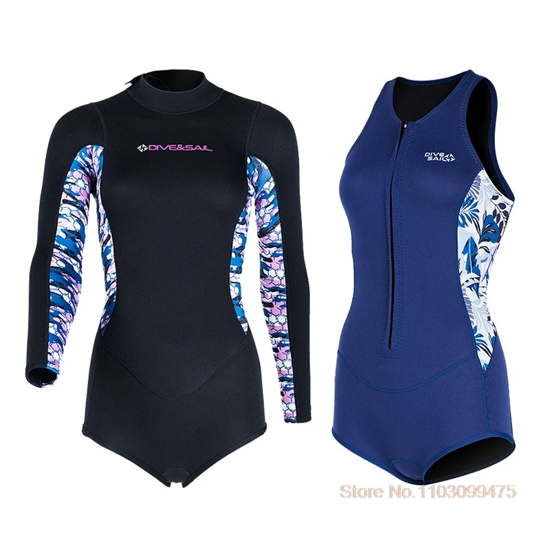 

Neoprene Surf Suit 2mm One-Piece Women Swimwear Snorkeling Kayaking Kitesurf Vest Warm Rash Guards Short Sleeve Diving Suit