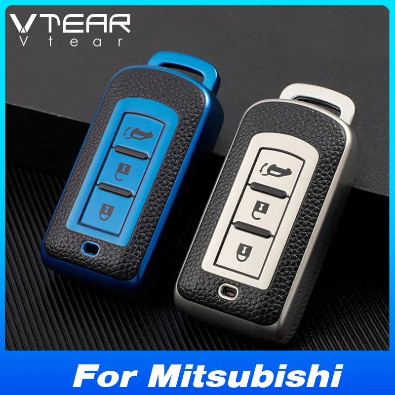 

Vtear Car Key Case Cover Key-Styling Decoration Keys Full Protective Shell Bag Part Accessories For Mitsubishi Outlander Lancer