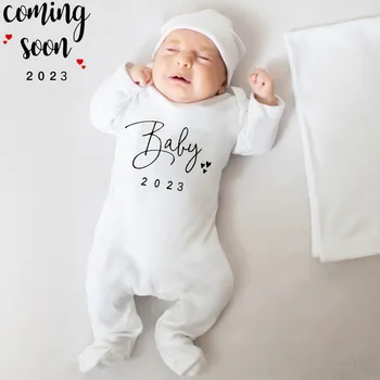 2023 프린트 바디수트, 아기 성장 조끼, 신생아, 병원, 오는 가정 복장, 유아 출산 샤워 선물