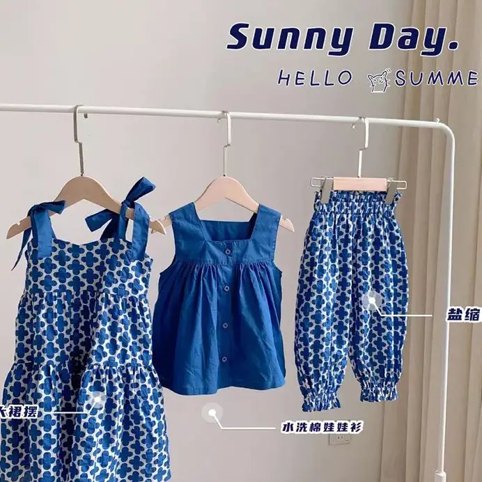 2023 Summer Children's Sets Slim Girlfriend Set Fashionable Strap Tank Top+Floral Pants Two Piece Set
2023 Summer Children's Sets Slim Girlfriend Set Fashionable Strap Tank Top+Floral Pants Two Piece Set