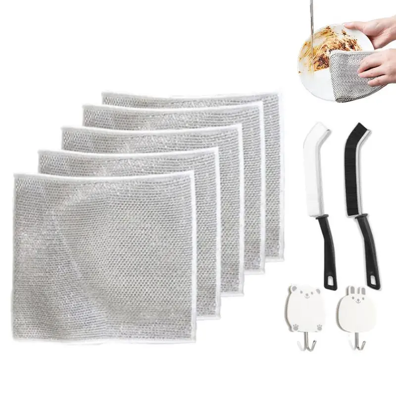 Multifunctional Non-scratch Wire Dish cloth Kitchen Rag Towel Glass Cleaning Cleaning Tool Strong Absorbent Cleaning Dish Towel
Multifunctional Non-scratch Wire Dish cloth Kitchen Rag Towel Glass Cleaning Cleaning Tool Strong Absorbent Cleaning Dish Towel
