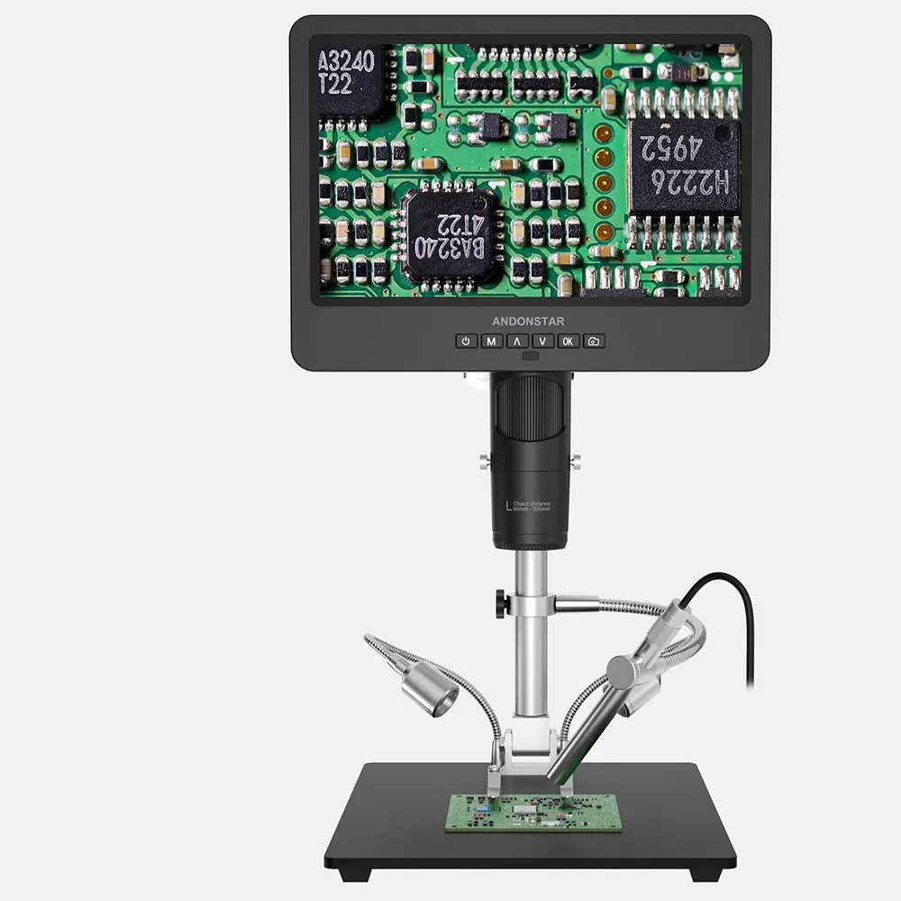 

Andonstar 2000X HDMI Digital Microscope AD249SM-ES 3 Lens with Endoscope 10.1" IPS LCD for 2160P UHD Electronics Soldering Tools