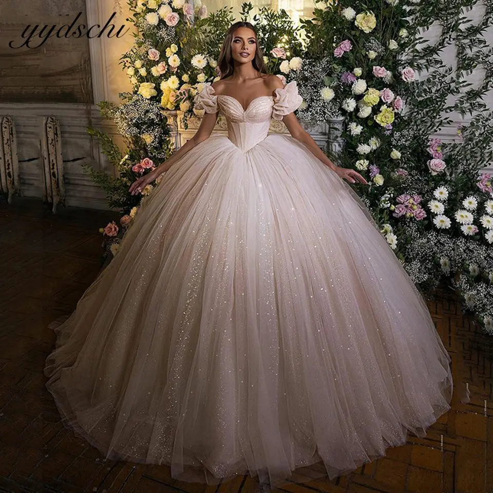 2023 Wedding Dresses Glitter Elegant Princess Off The Shoulder Bride Gown Zipper Back Vintage Shiny Ball GownVeestidos De Novia
2023 Wedding Dresses Glitter Elegant Princess Off The Shoulder Bride Gown Zipper Back Vintage Shiny Ball GownVeestidos De Novia