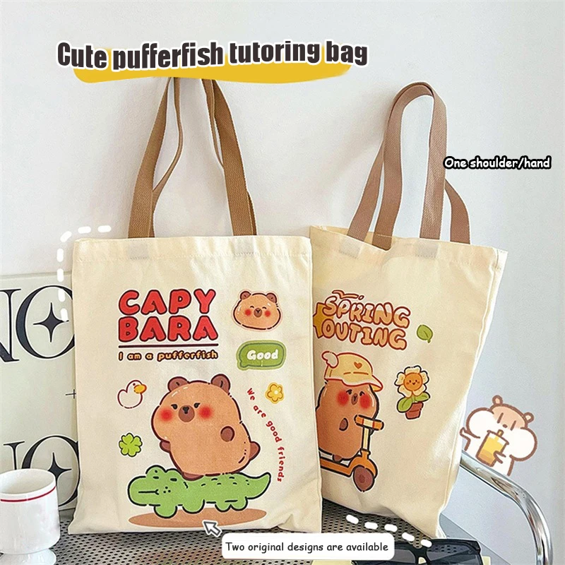Large Capacity Cute Kapibala Animal Canvas Bag Capybara Shopping Bag Shoulder Tote Bag Cartoon Stationery Storage Bag Handbag
Large Capacity Cute Kapibala Animal Canvas Bag Capybara Shopping Bag Shoulder Tote Bag Cartoon Stationery Storage Bag Handbag
