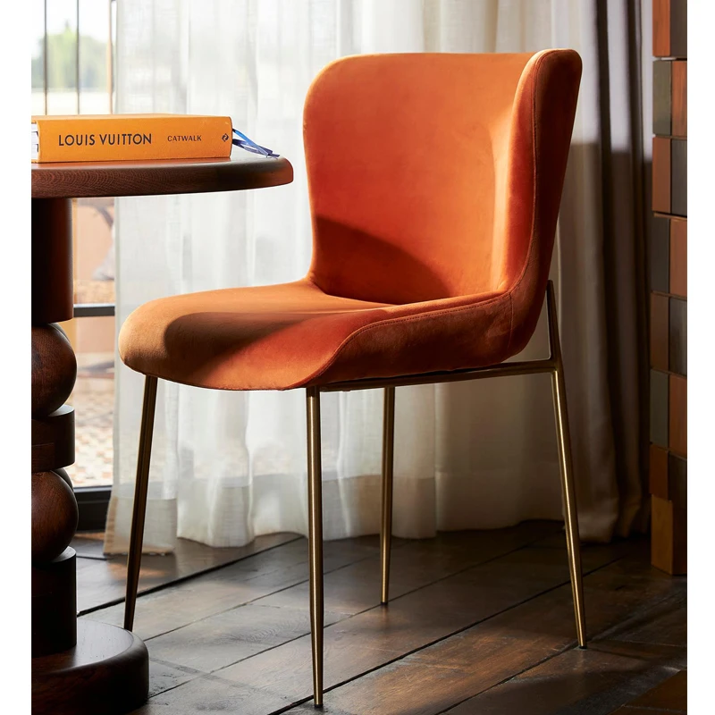 

Скандинавский Железный обеденный стул с мягкой обивкой для отдыха, гостиницы, салона красоты, обеденные стулья для взрослых, Офисная шезлонг, кухонная мебель для библиотеки