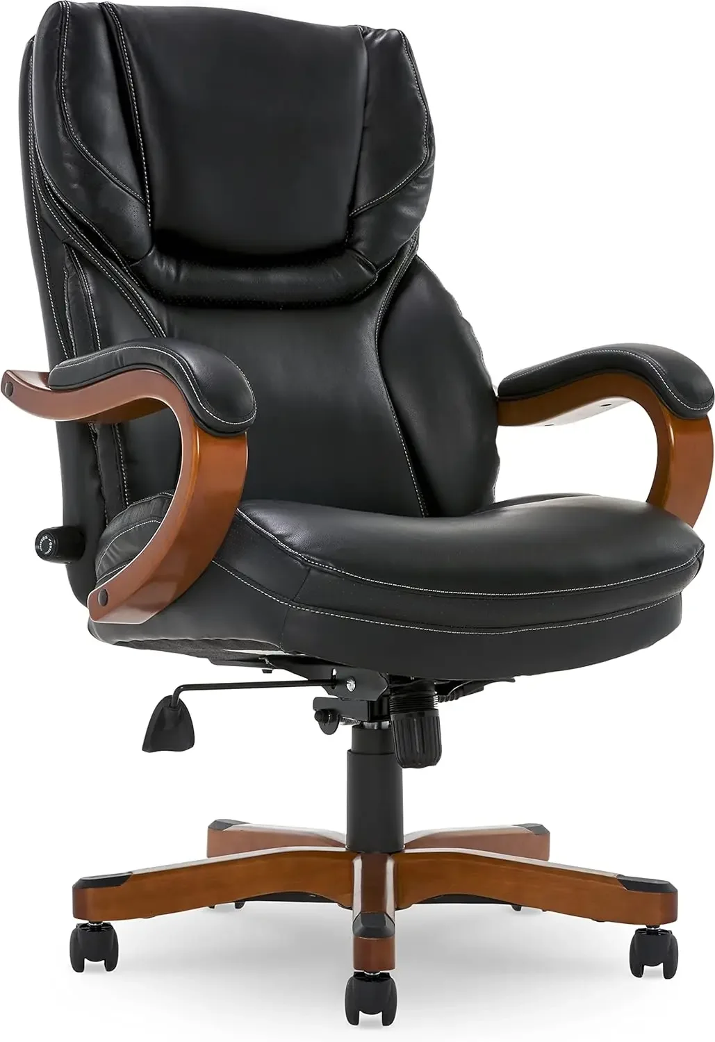 Big and Tall Executive Office Chair Wood Accents Adjustable High Back Ergonomic Lumbar Support Bonded Leather
Big and Tall Executive Office Chair Wood Accents Adjustable High Back Ergonomic Lumbar Support Bonded Leather