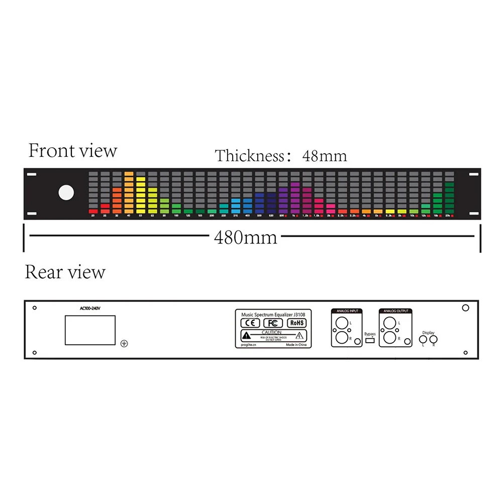 31-Bands Equalizer Dual Channel Large Screen Music Spectrum Display Professional 15-Bands AC100-240V Digital Equalizer
31-Bands Equalizer Dual Channel Large Screen Music Spectrum Display Professional 15-Bands AC100-240V Digital Equalizer