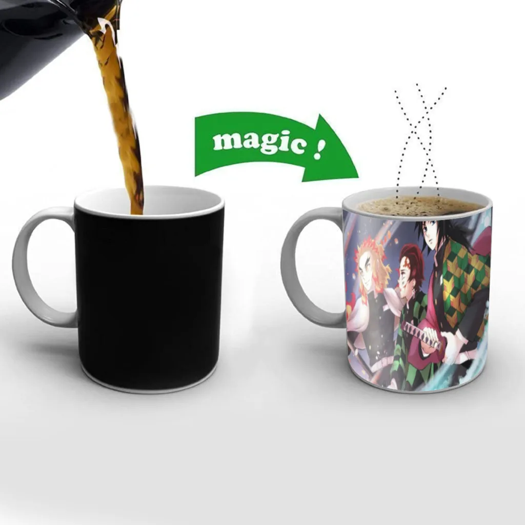 

Ghost Killing Blade Tanjiro Nedouzi Free shipping Magic Color Changing Ceramic Coffee Mug Cup Friends Gift