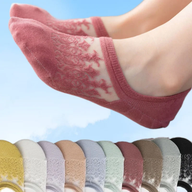 

2024 New 3pairs/Lot Women Socks Invisible Summer Thin Casual Ladies Sock Silicone Non-slip High Quality Sox Chaussette Sokken