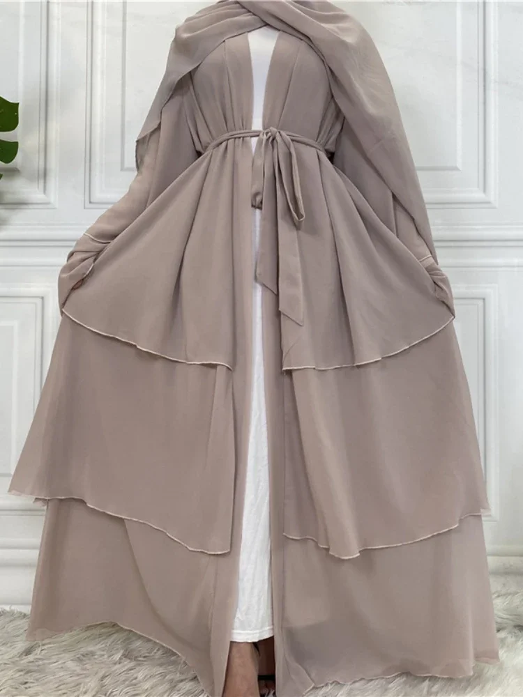 Chiffon Layered Open Abaya Dubai Muslim Dress Luxury High Class Islam Eid Abayas for Women Caftan Arabic Kimono Femme Musulmane
Chiffon Layered Open Abaya Dubai Muslim Dress Luxury High Class Islam Eid Abayas for Women Caftan Arabic Kimono Femme Musulmane