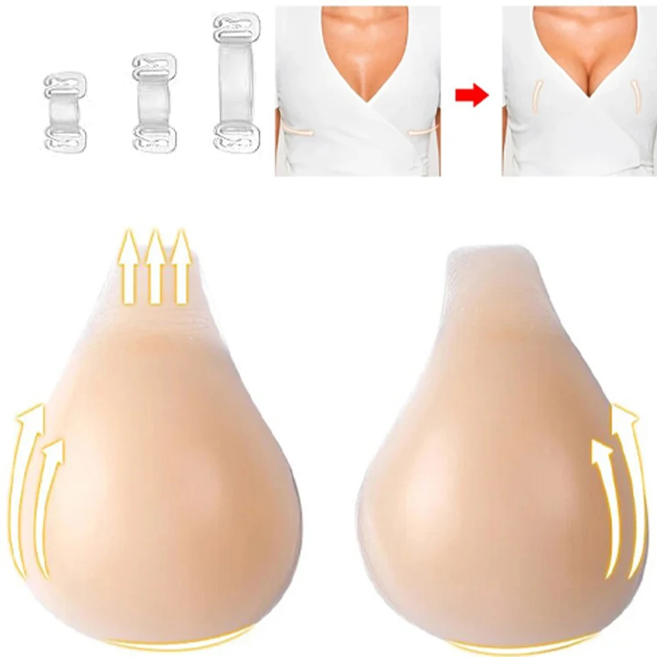 

Adhesive Push Up Silicone Strapless Backless Bra Invisible Sticky Bra Lift Nipple Cover Up Breast Pasties Underwear Accessories