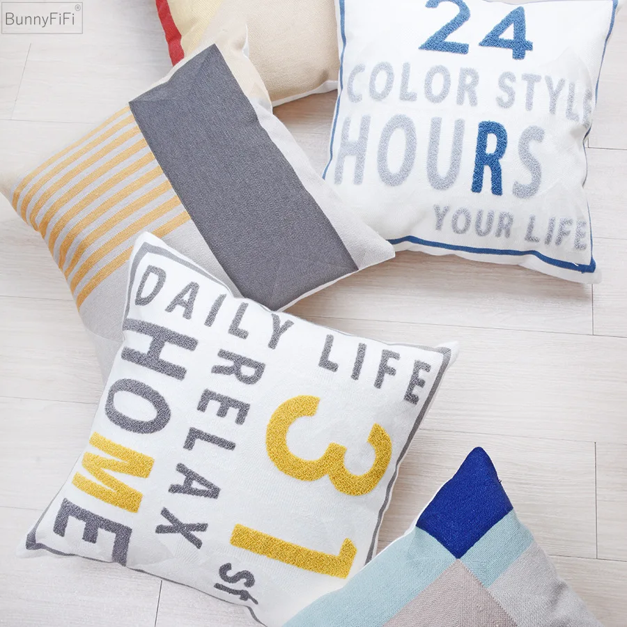 Embroidered Cushion Cover Geometric Cotton Canvas Square Home Decorative Embroidery Throw Pillow Cover 45x45cm Grey Blue
Embroidered Cushion Cover Geometric Cotton Canvas Square Home Decorative Embroidery Throw Pillow Cover 45x45cm Grey Blue