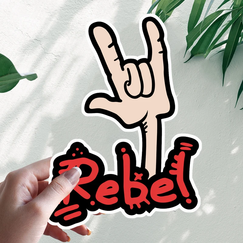 

Забавная наклейка Rebel Rock на руку, автомобильные наклейки, мотоциклетная виниловая наклейка, водонепроницаемое ветровое стекло, автомобильные аксессуары # S90425