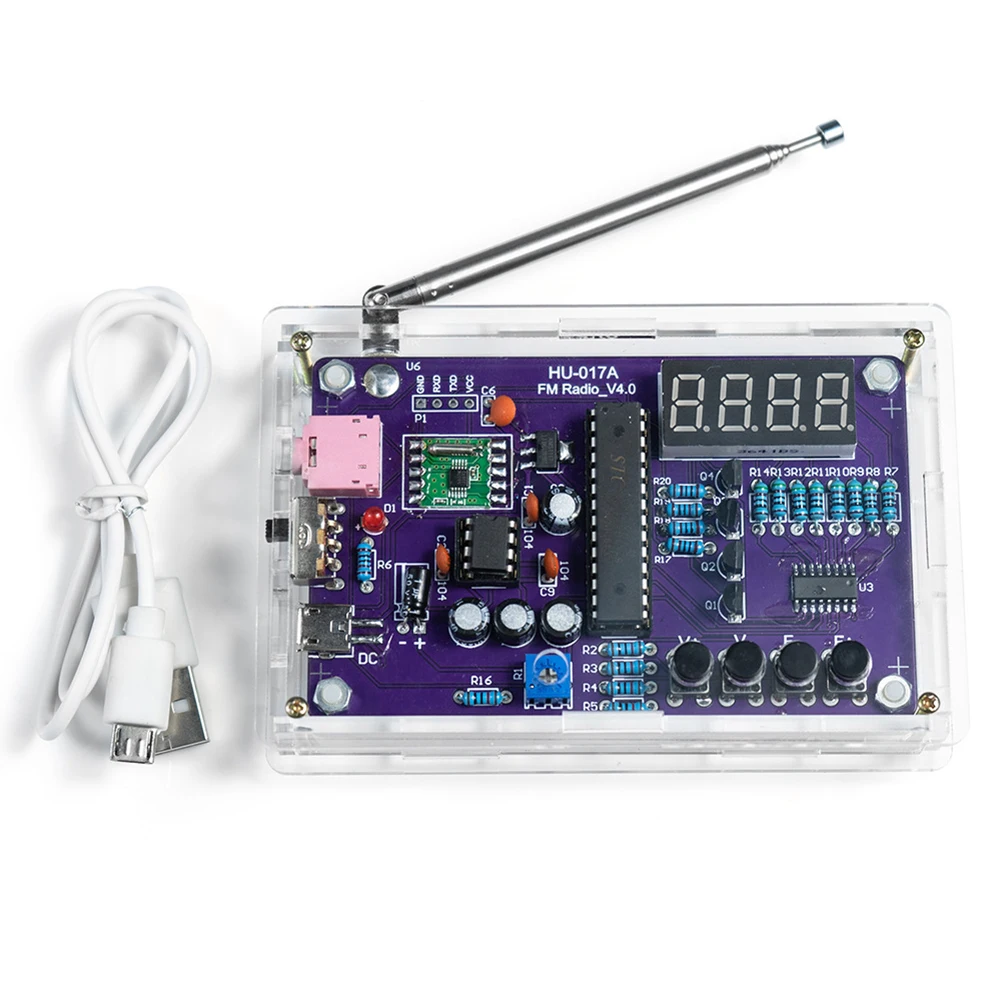 HU-017A RDA5807S Radio Receiver Module Kits FM Electronic DIY Circuits Parts Digital Tube Display 87-108MHz Dual Power Supply
HU-017A RDA5807S Radio Receiver Module Kits FM Electronic DIY Circuits Parts Digital Tube Display 87-108MHz Dual Power Supply