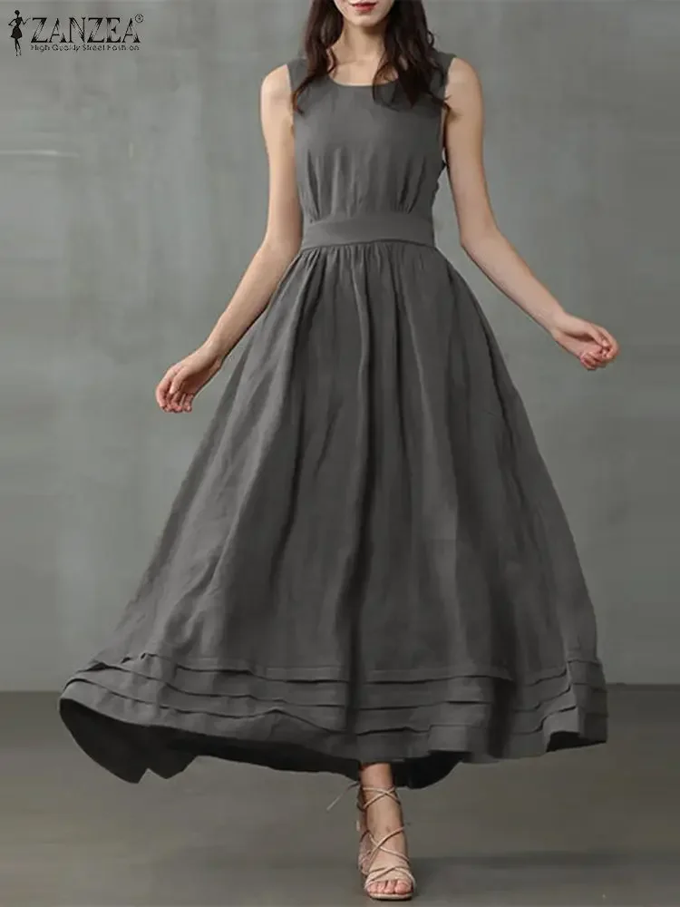 ZANZEA Fashion Sleeveless Sundress Woman Square Collar Holiday Dresses Female Elegant Party Dress Vintage Soid Vestidos 2024
ZANZEA Fashion Sleeveless Sundress Woman Square Collar Holiday Dresses Female Elegant Party Dress Vintage Soid Vestidos 2024