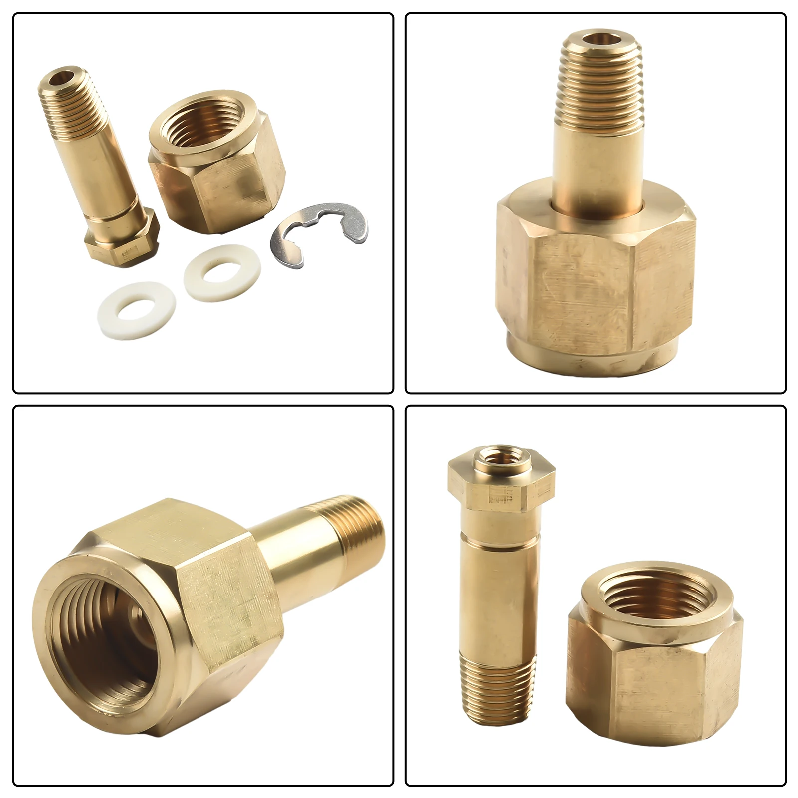 

Joint Regulator Inlet Nuts Quick Change RH Female Regulator .830-14 1/4\" NPT 2\" Long CGA-320 CO2 NUT - Brass