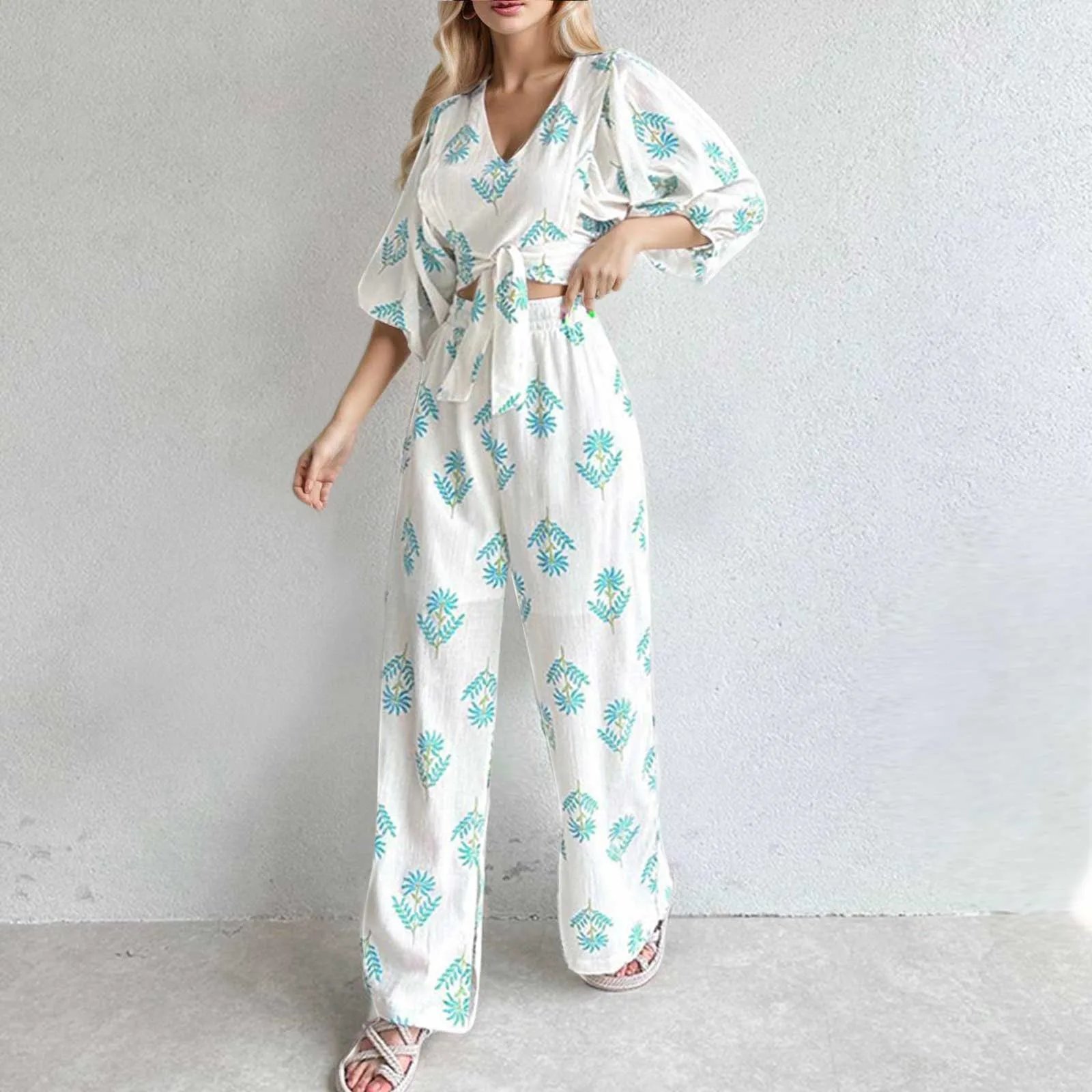 Summer 2 Piece Set Womens Long Sleeve Shirt Fashion Floral Print Lapel Button Loose Blouse Tops Street Style Comfortable Outfit
Summer 2 Piece Set Womens Long Sleeve Shirt Fashion Floral Print Lapel Button Loose Blouse Tops Street Style Comfortable Outfit