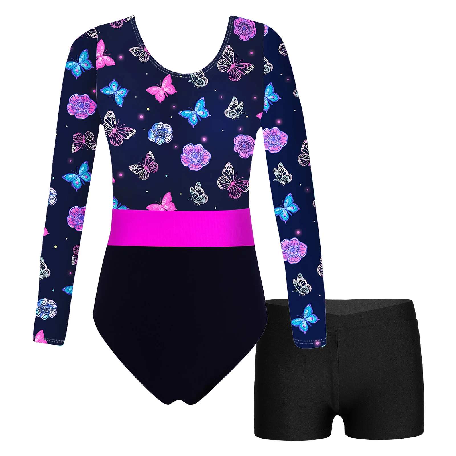 Girls Ballet Gymnastics Leotard Long Sleeve Print Bodysuit with Shorts for Skating Dance Performance Fitness Sport Yoga Swimming
Girls Ballet Gymnastics Leotard Long Sleeve Print Bodysuit with Shorts for Skating Dance Performance Fitness Sport Yoga Swimming