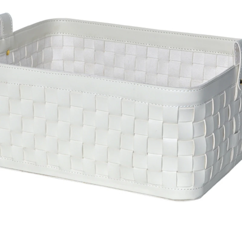 Large Nordic light luxury hand woven household storage basket leather storage box Japanese bedroom sundry storage basket
Large Nordic light luxury hand woven household storage basket leather storage box Japanese bedroom sundry storage basket