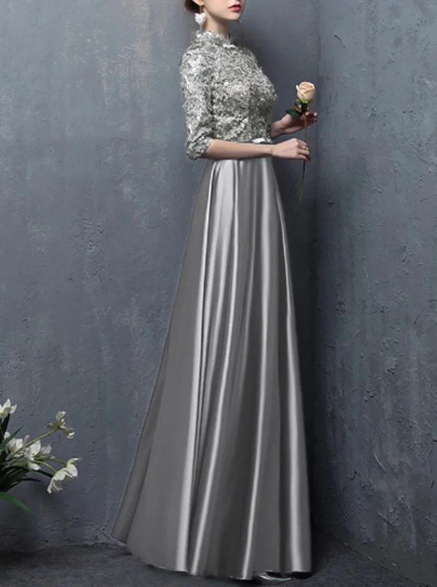 Othray Elegant Vintage High Neck Floor Length Satin Half Sleeve with Bow Appliques A-Line Mother of the Bride Dress 2024
Othray Elegant Vintage High Neck Floor Length Satin Half Sleeve with Bow Appliques A-Line Mother of the Bride Dress 2024