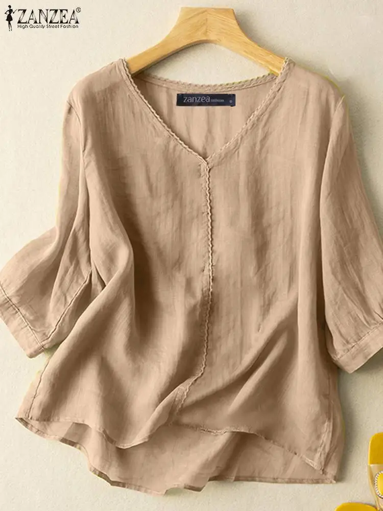 2023 ZANZEA Elegant Blouse For Women Vintage 3/4 Sleeve V Neck Blusas Summer Lace Patchwork Top Tunic Holiday Shirt Causal Mujer
2023 ZANZEA Elegant Blouse For Women Vintage 3/4 Sleeve V Neck Blusas Summer Lace Patchwork Top Tunic Holiday Shirt Causal Mujer