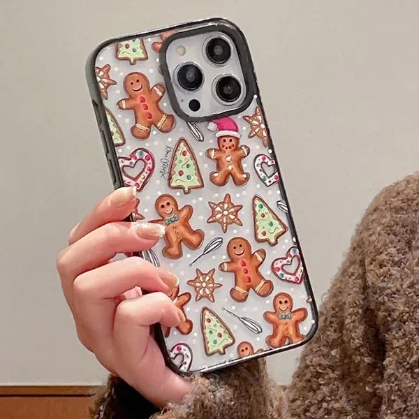 

2.0 Version Acrylic Upgrade Border Christmas Cookie Phone Case Cover for IPhone 11 12 13 14 15 Pro Max Case for IPhone 15 Pro