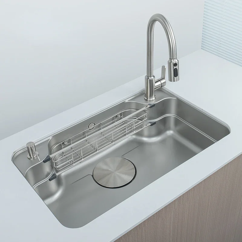 304 Stainless Steel Kitchen Sink Large Single Slot with Double Layer Step and Nano-Silver Pressing Washing Vegetables and Dishes
304 Stainless Steel Kitchen Sink Large Single Slot with Double Layer Step and Nano-Silver Pressing Washing Vegetables and Dishes