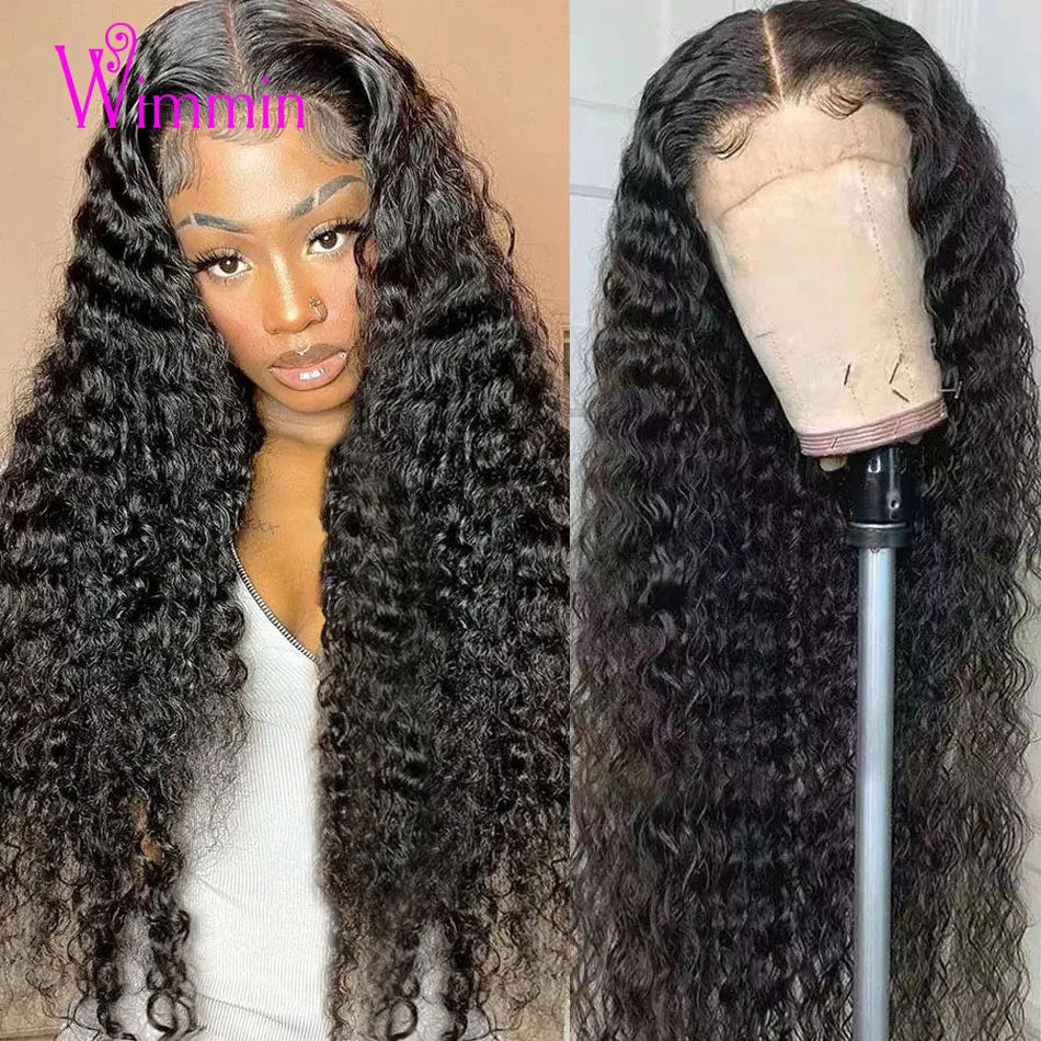 Фото 13x4/13x6 HD Transparent Lace Front Human Hair Wigs Deep Wave Wig Pre Plucked Frontal 5x5 Closure Wimmin | Шиньоны и парики