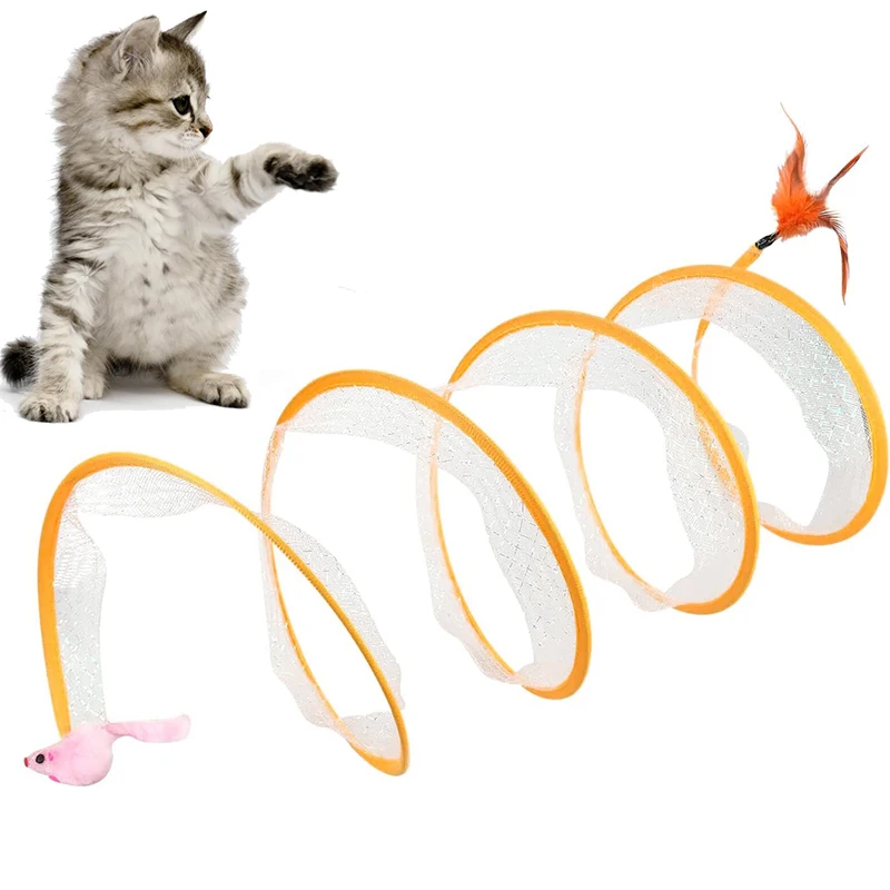 Large Size Folded Cat Tunnel S Type Cats Tunnel Spring Interactive Toy Mouse Tunnel with Balls and Cat Outdoor Toys for Kitten 
Large Size Folded Cat Tunnel S Type Cats Tunnel Spring Interactive Toy Mouse Tunnel with Balls and Cat Outdoor Toys for Kitten