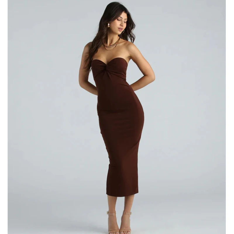 Women Y2K Long Dress Solid Color Strapless Bodycon Slit Tube Strapless Dress Summer Fall Sexy Sleeveless Elegant Chic Dresses
Women Y2K Long Dress Solid Color Strapless Bodycon Slit Tube Strapless Dress Summer Fall Sexy Sleeveless Elegant Chic Dresses