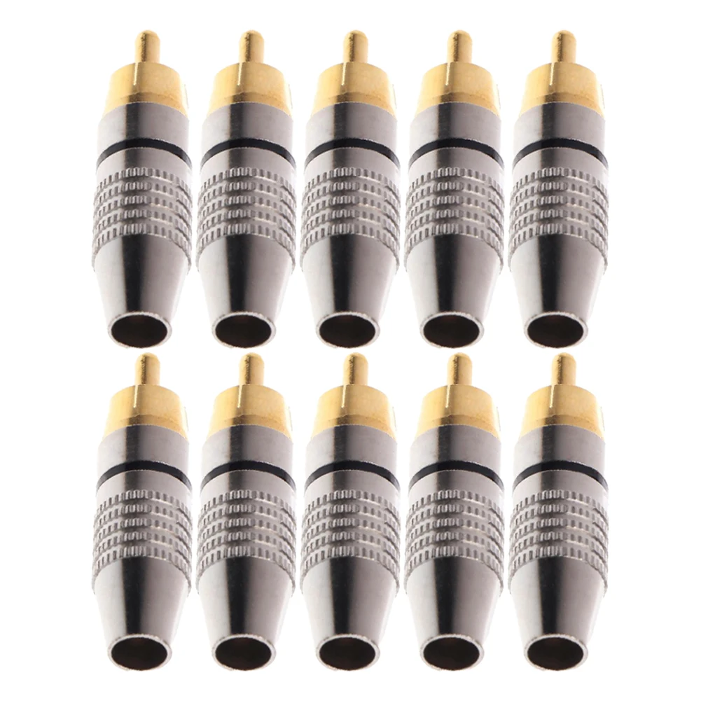 

10pcs/lot RCA Male Plug Gold Plated Soldering Connectors Adapter Audio Video Adapter RCA Socket Terminals Speaker Connector