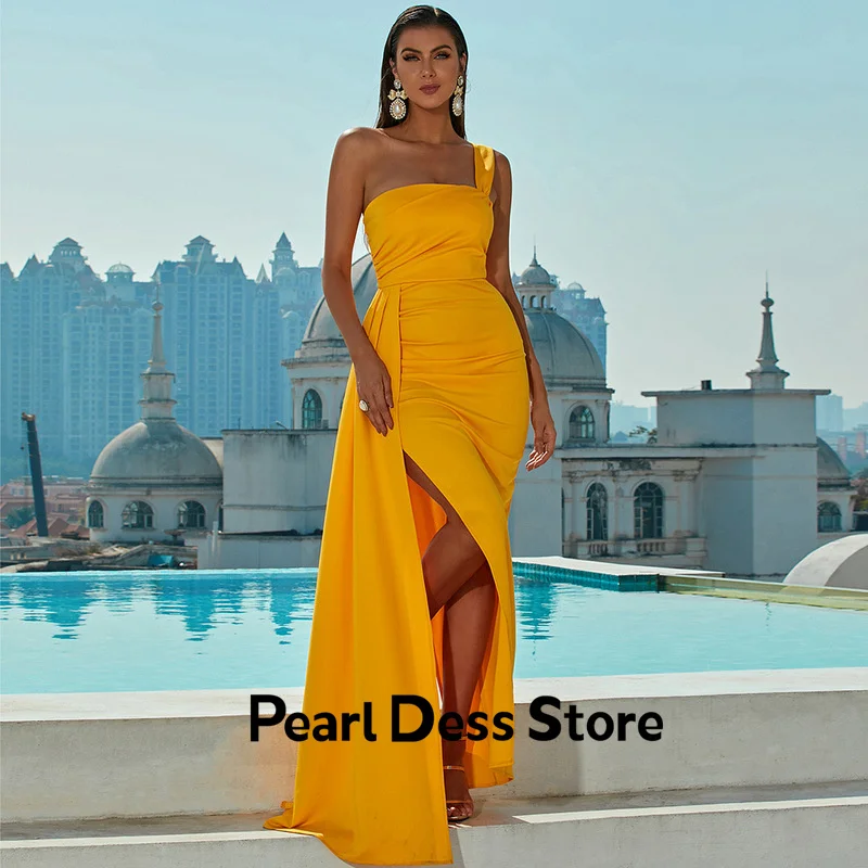 One Shoulder High Split Sexy Women's Formal Party Dress with Ribbon Wedding Evening Dress Women's Dress Suitable for Special
One Shoulder High Split Sexy Women's Formal Party Dress with Ribbon Wedding Evening Dress Women's Dress Suitable for Special