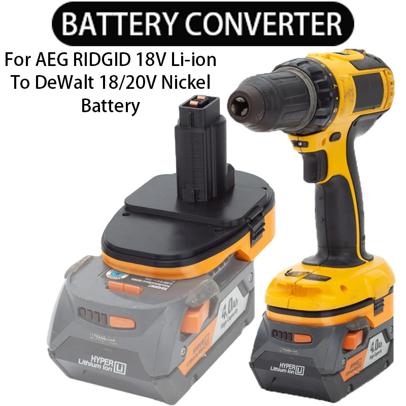 

Battery converter For AEG RIDGID 18V Li-ion into DEWALT 18/20V nickel battery adapter, power tool accessories