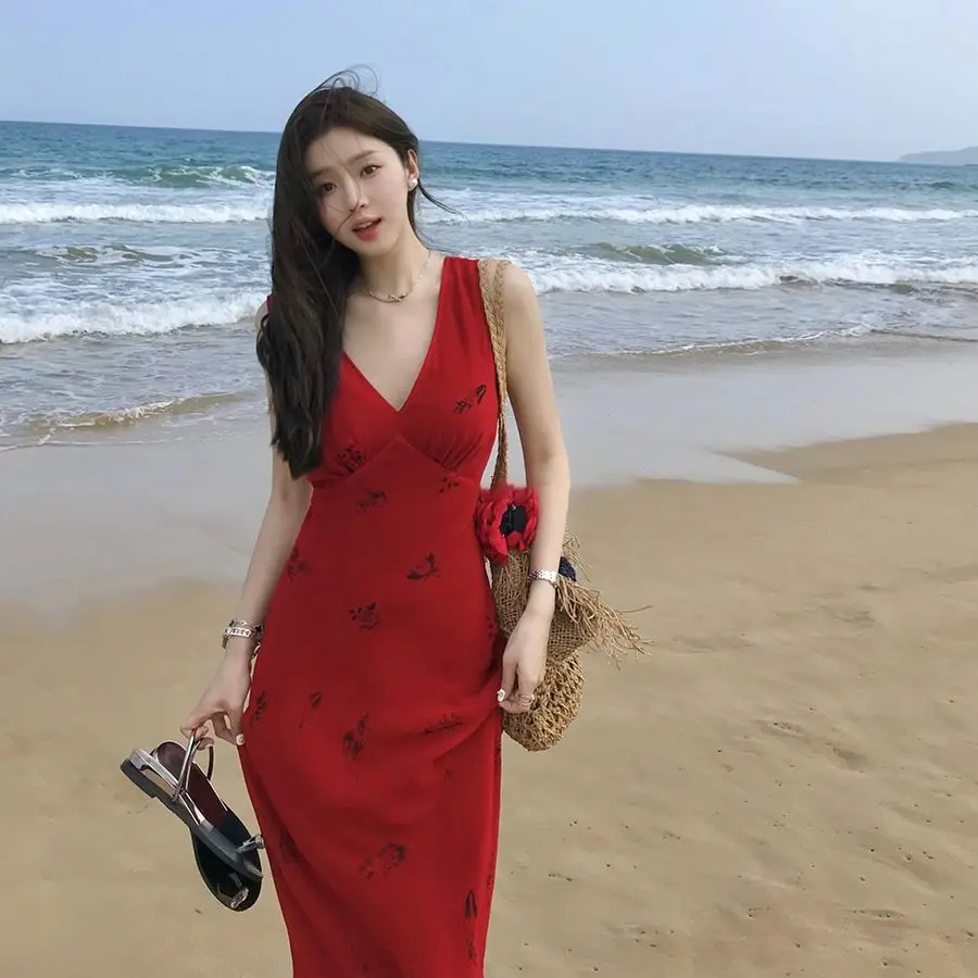 Red halter dress 2024 summer new waisted package hip fishtail long dresses fashion women
Red halter dress 2024 summer new waisted package hip fishtail long dresses fashion women