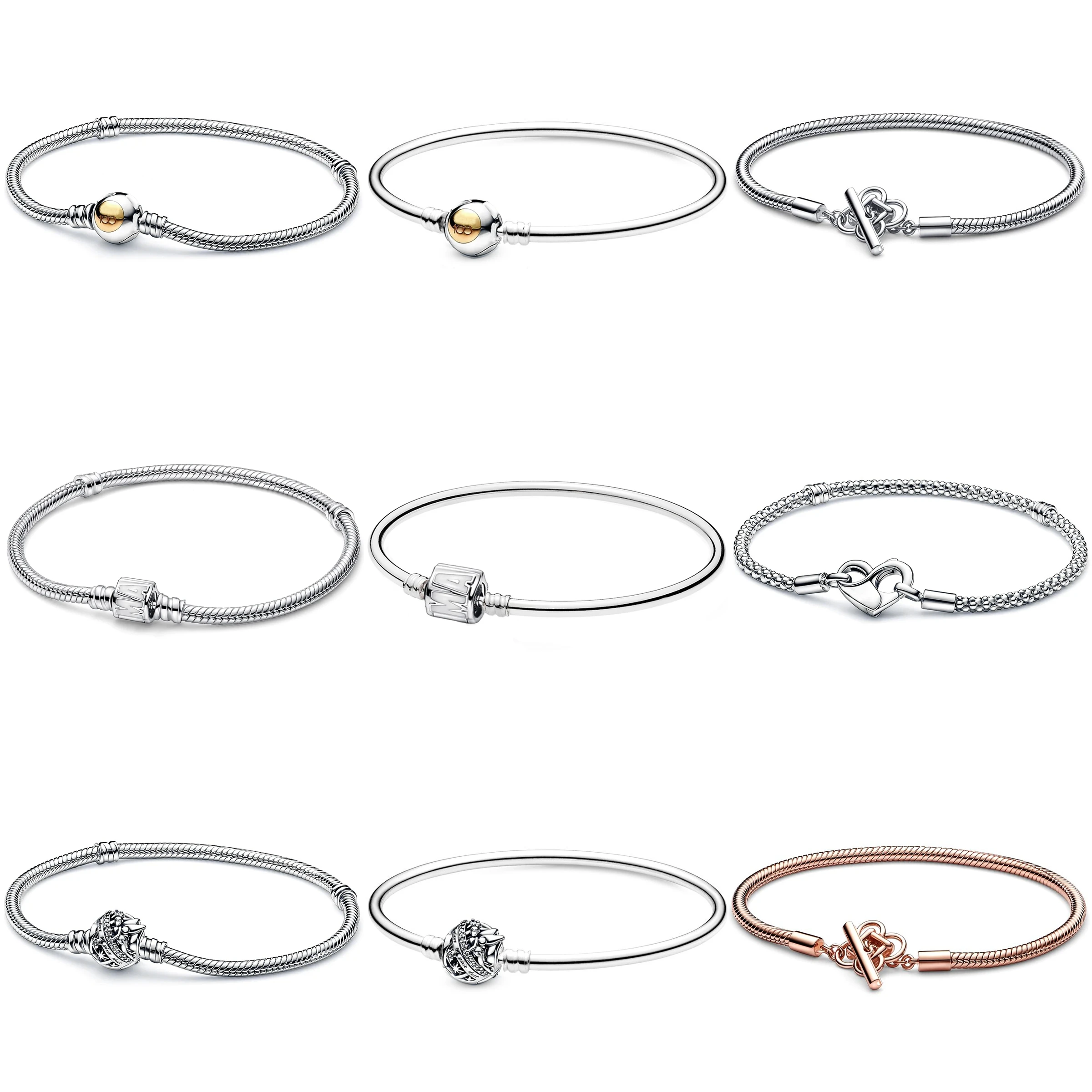Authentic 925 Sterling Silver Peace Knot T-bar Studded Snake Chain Firecracker Bracelet Fit Bead Charm Diy Fashion Jewelry
Authentic 925 Sterling Silver Peace Knot T-bar Studded Snake Chain Firecracker Bracelet Fit Bead Charm Diy Fashion Jewelry