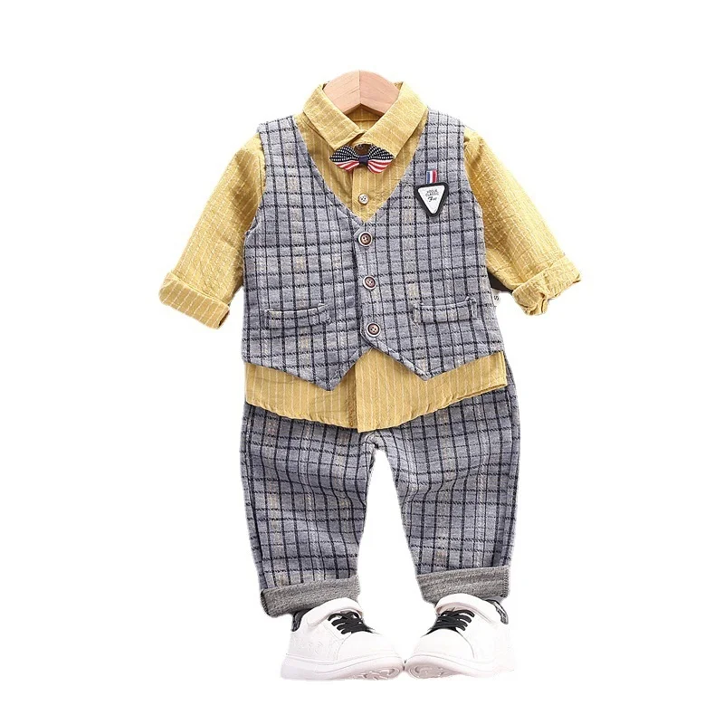 New Spring Autumn Baby Boys Clothes Suit Children Fashion Plaid Vest Shirt Pants 3Pcs/Set Toddler Casual Costume Kids Tracksuits
New Spring Autumn Baby Boys Clothes Suit Children Fashion Plaid Vest Shirt Pants 3Pcs/Set Toddler Casual Costume Kids Tracksuits