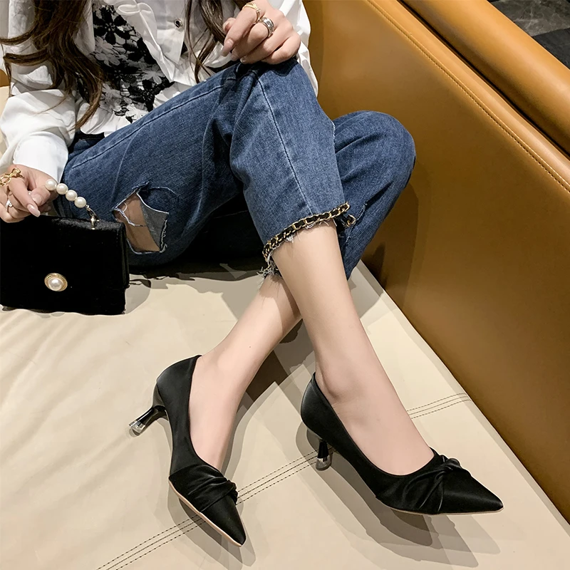 

Ladies Shoes on Sale 2024 New Fashion Pointed Toe Shallow Mouth Solid Women's Flats Summer Casual Work Women Lucky Shoes Zapatos
