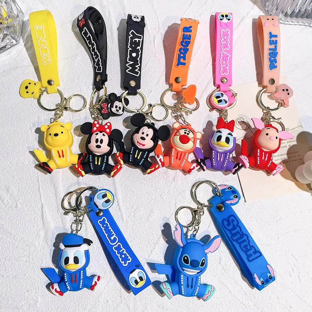 

Stitch Mickey Donald Duck Keychain Ring Cartoon Cute Animal Anime Minnie Action Figure Model Gift Girl Children Kids Toys