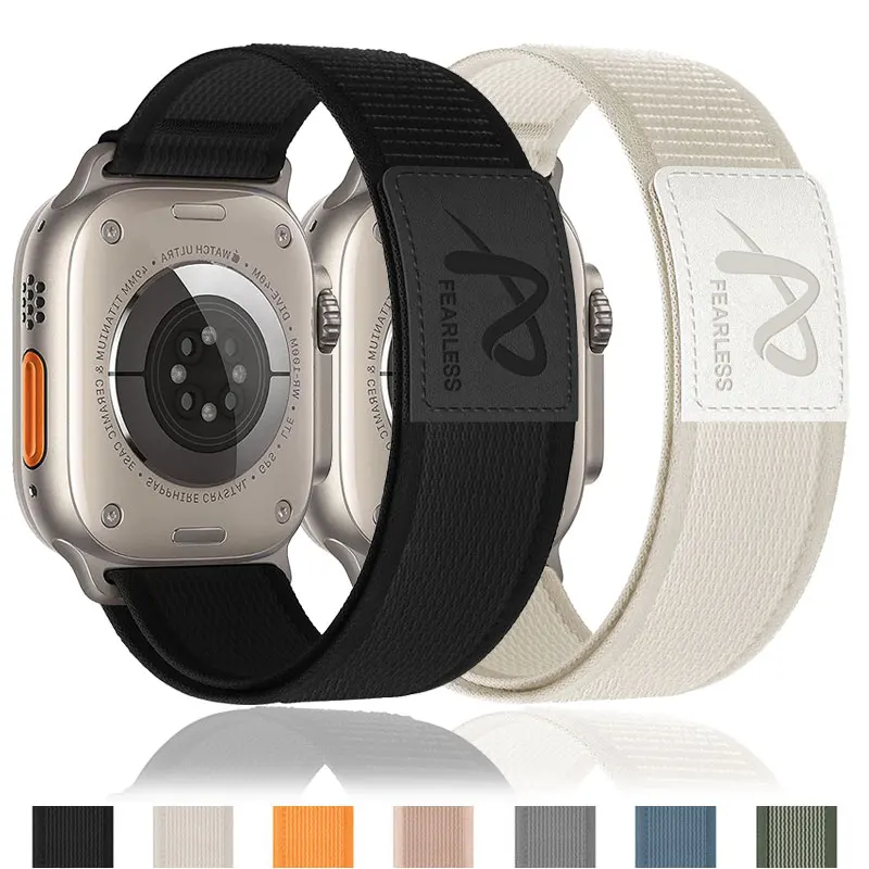 Ремешок Trail Loop для Apple Watch Ultra Band 49 мм 45 мм 44 мм 42 41 40 мм, нейлоновый кожаный браслет с пряжкой для iwatch SE series 9 8 7 6 5 4
Ремешок Trail Loop для Apple Watch Ultra Band 49 мм 45 мм 44 мм 42 41 40 мм, нейлоновый кожаный браслет с пряжкой для iwatch SE series 9 8 7 6 5 4