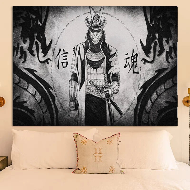 

Japanese Samurai Tapestries Home Tapestry Wall Kawaii Room Decor Hanging Decoration Bedroom Tapries Decors Aesthetic Decorations