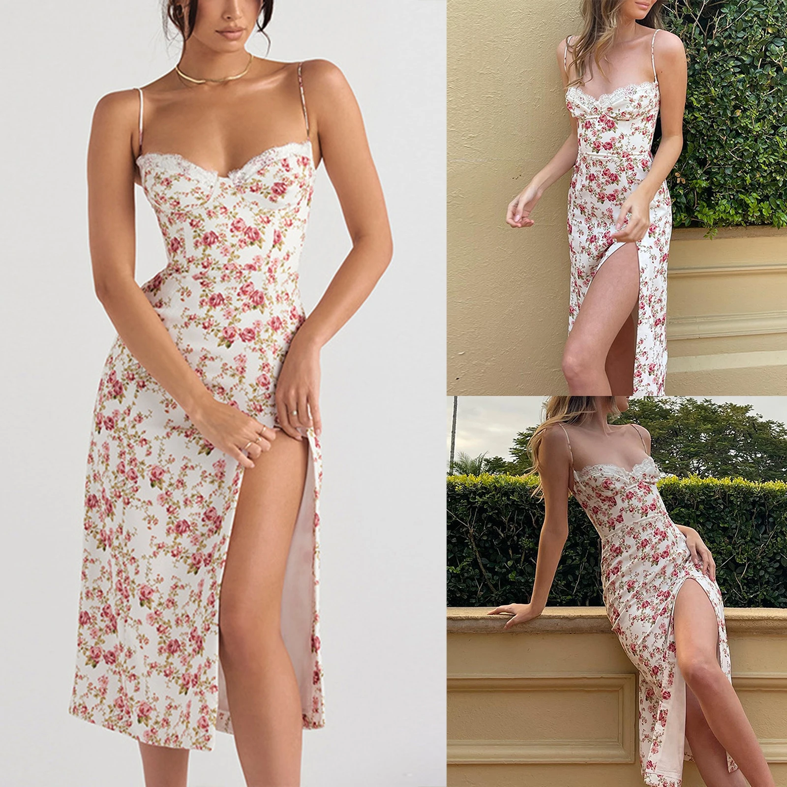 Elegant Women Dress Floral Print Sexy Sleeveless Backless Bodycon Sling Dress Formal Dress for Party Club Lady Casual Streetwear
Elegant Women Dress Floral Print Sexy Sleeveless Backless Bodycon Sling Dress Formal Dress for Party Club Lady Casual Streetwear