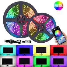 Bluetooth Control RGB LED Light Strip 5050 5V USB White Flexible Lamp Tape Diode Festival Fita Bedroom Tira Luces TV PC Desk Luz
Bluetooth Control RGB LED Light Strip 5050 5V USB White Flexible Lamp Tape Diode Festival Fita Bedroom Tira Luces TV PC Desk Luz