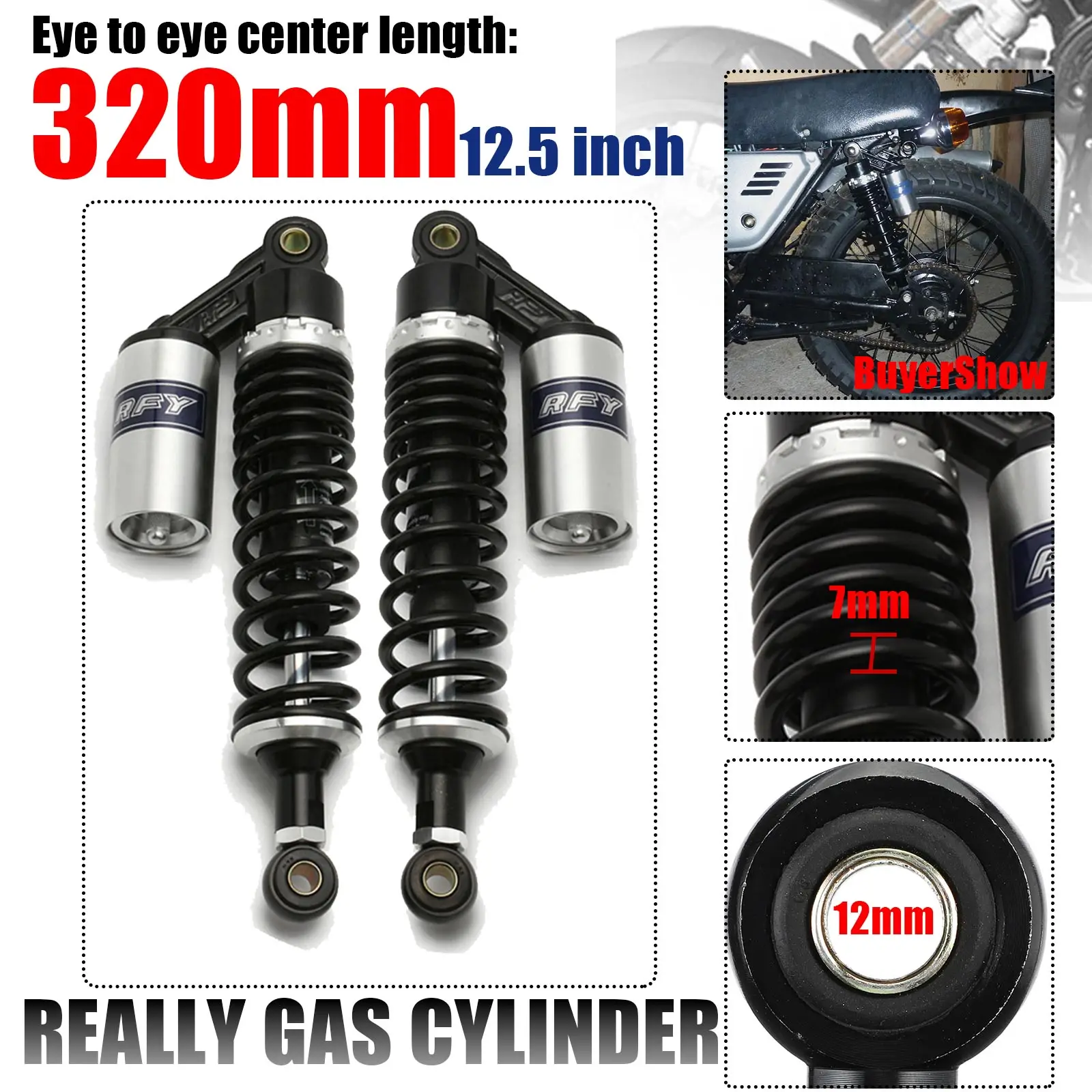 Really Gas Cylinder Air Shock Absorber Motorcycle Black Silver 1 Pair Accessories Suspension Rear Falling Protection Universal
Really Gas Cylinder Air Shock Absorber Motorcycle Black Silver 1 Pair Accessories Suspension Rear Falling Protection Universal