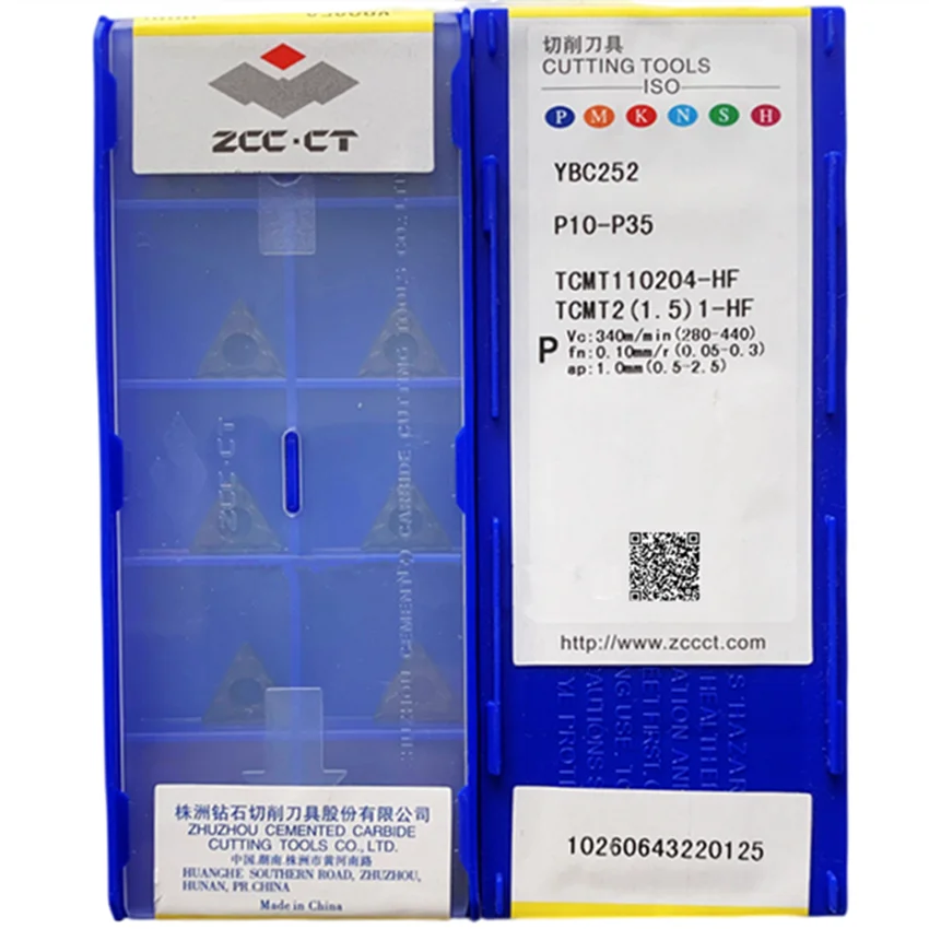 

ZCC.CT TCMT110202-HF YBC252/TCMT110204-HF YBC252/TCMT110208-HF YBC252 TCMT1102 TCMT21.51 TCMT21.52 CNC CARBIDE INSERTS 10PCS/BOX