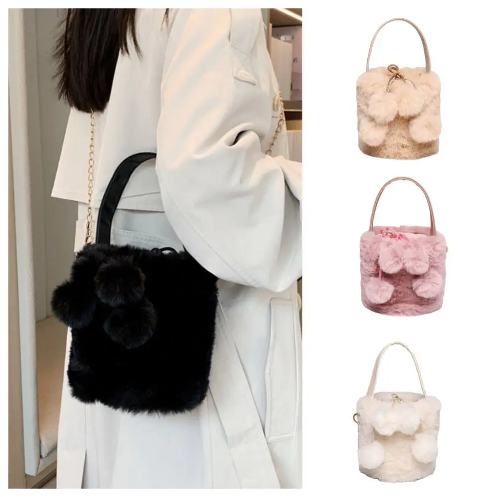 Casual Fur Ball Plush Crossbody Bag Drawstring Chain Fluffy Bucket Bag Tote Bag Shoulder Bag Plush Handbag Winter
Casual Fur Ball Plush Crossbody Bag Drawstring Chain Fluffy Bucket Bag Tote Bag Shoulder Bag Plush Handbag Winter