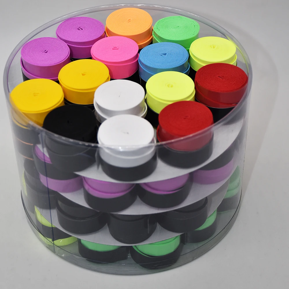 

Mix Color Anti-slip Breathable Sport Badminton Racket Sweatband Tennis Padel Overgrip Tape 60pcs one Box