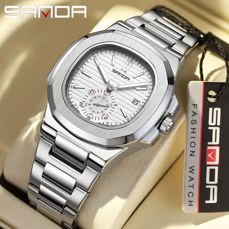 SANDA New Men Quartz Watches 30M Waterproof Stainless Steel Strap Fashion Simple Calendar Display Luxury Luminous Watch Reloj
SANDA New Men Quartz Watches 30M Waterproof Stainless Steel Strap Fashion Simple Calendar Display Luxury Luminous Watch Reloj
