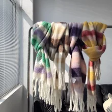 2020 Winter Color Matching Thickened Scarf Shawl Female Korean Style Versatile Four Color Gradient Tie Dye Scarf
2020 Winter Color Matching Thickened Scarf Shawl Female Korean Style Versatile Four Color Gradient Tie Dye Scarf